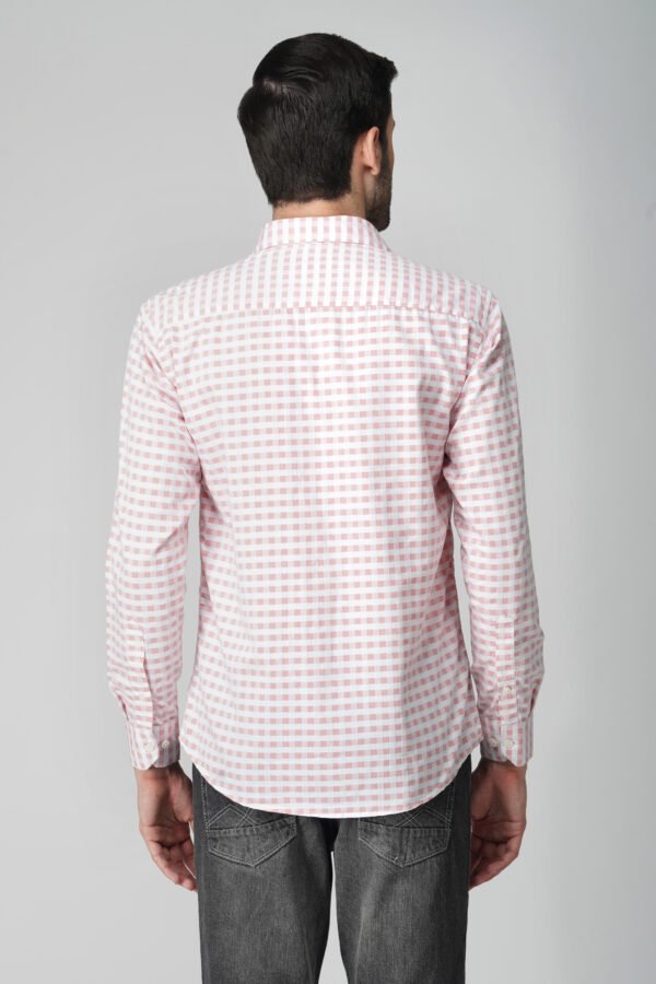 Gingham Sky Pink Multi-Pocket Full Sleeve Check Shirt