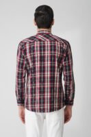 Giana Navy Multi-Pocket Full Sleeve Check Shirt