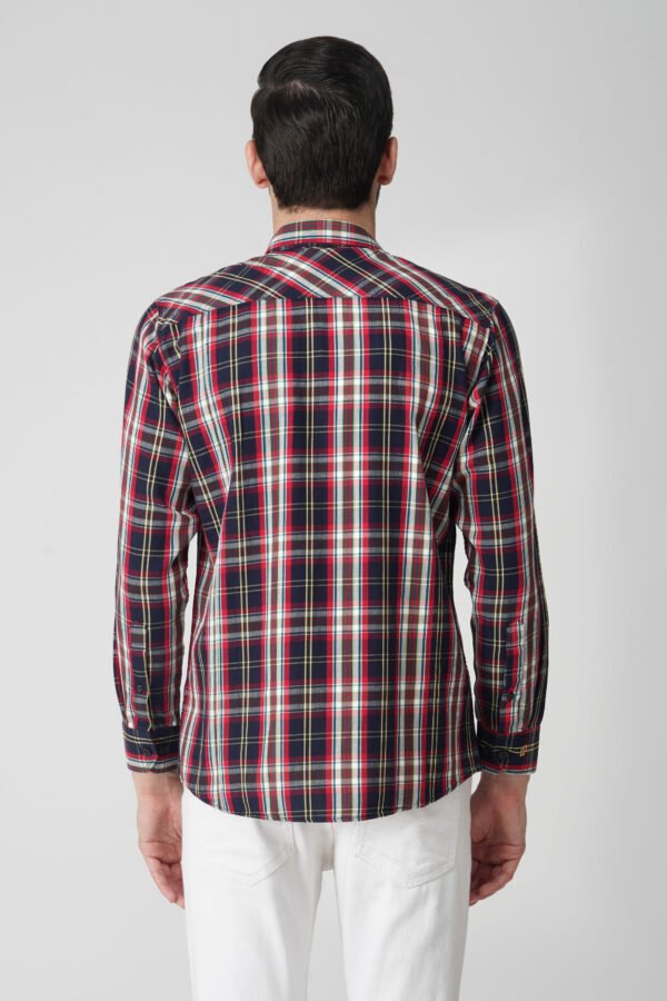 Giana Navy Multi-Pocket Full Sleeve Check Shirt