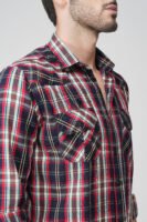 Giana Navy Multi-Pocket Full Sleeve Check Shirt