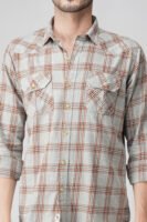 Craf Rust Multi-Pocket Full Sleeve Check Shirt