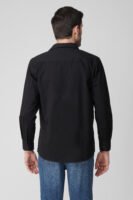 Chroma Black Multi-Pocket Full Sleeve Plain Shirt