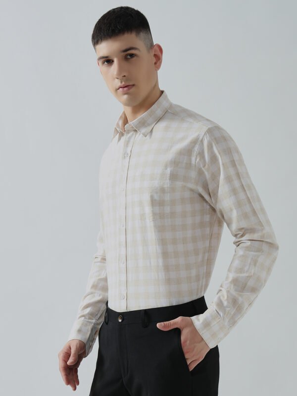 Lenin Zoba Box Fawn Semi-Formal Men's Shirt