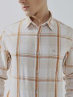 Lenin Pep Check Orange Semi-Formal Men's Shirt