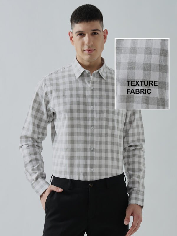 Lenin Zoba Box Grey Semi-Formal Men's Shirt