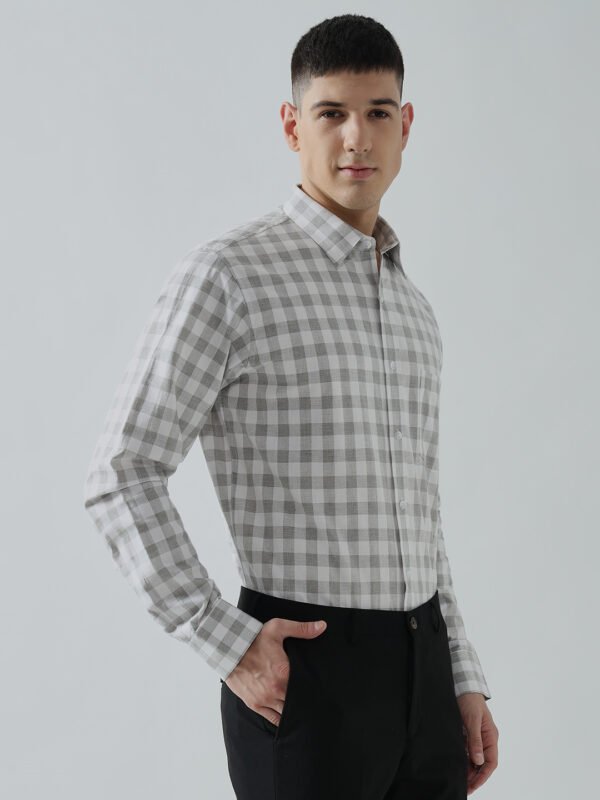 Lenin Zoba Box Grey Semi-Formal Men's Shirt