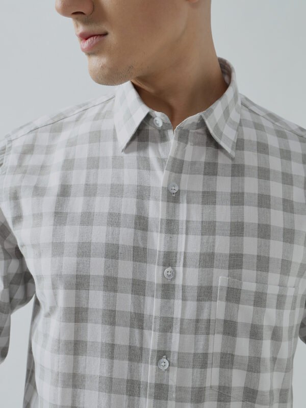 Lenin Zoba Box Grey Semi-Formal Men's Shirt