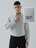 Lenin Zoba Stripe Grey Semi-Formal Men’s Shirt