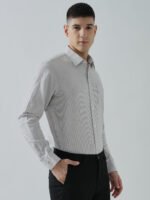 Lenin Zoba Stripe Grey Semi-Formal Men’s Shirt