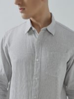 Lenin Zoba Stripe Grey Semi-Formal Men’s Shirt