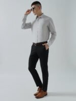 Lenin Zoba Stripe Grey Semi-Formal Men’s Shirt