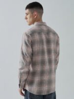 Rocky Casual Beige & Orange Checked Men’s Shirt