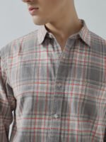 Rocky Casual Beige & Orange Checked Men’s Shirt