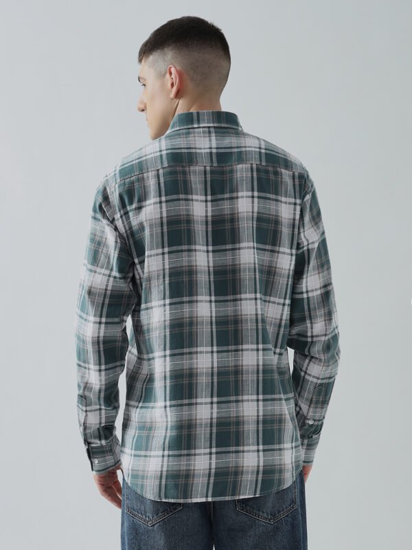 Rocky Casual Green Checked Men's Shirt