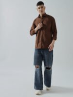 Xclusive Dobby Brown Club Wear Men’s Shirt