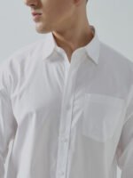 Dobby Plain White Semi-Casual Men’s Shirt