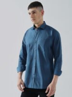 Xclusive Dobby Blue Club Wear Men’s Shirt