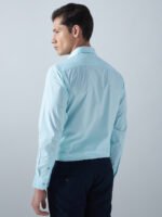 Xotic Plain Sky Blue Lycra Men’s Formal Shirt