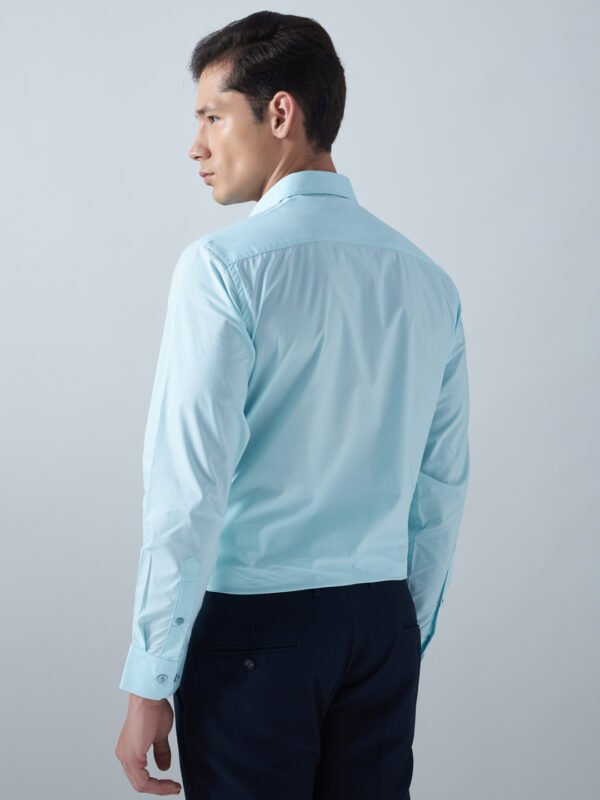 Xotic Plain Sky Blue Lycra Men’s Formal Shirt