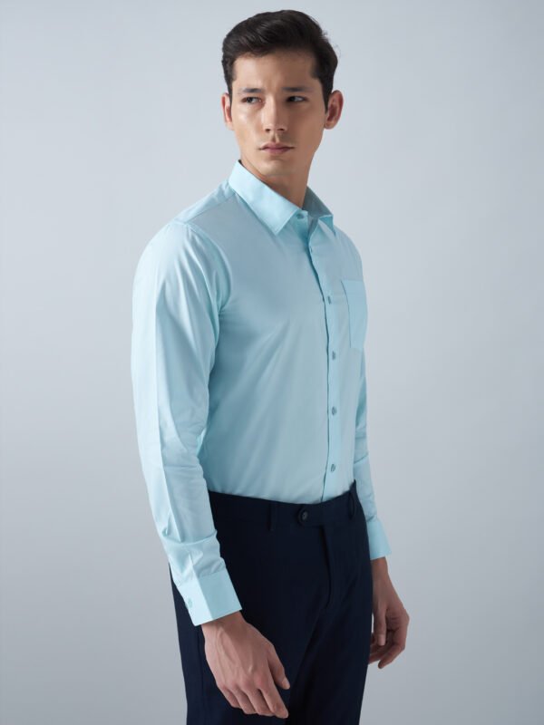 Xotic Plain Sky Blue Lycra Men’s Formal Shirt