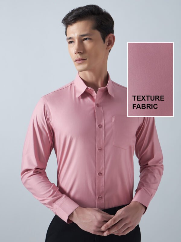 Satin Lycra Salmon Pink Formal Men’s Shirt