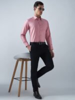 Satin Lycra Salmon Pink Formal Men’s Shirt