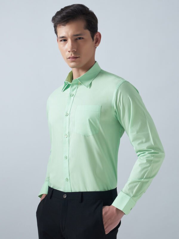 Xotic Plain Pista Lycra Men’s Formal Shirt