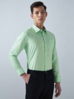 Xotic Plain Pista Lycra Men’s Formal Shirt