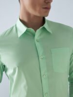 Xotic Plain Pista Lycra Men’s Formal Shirt