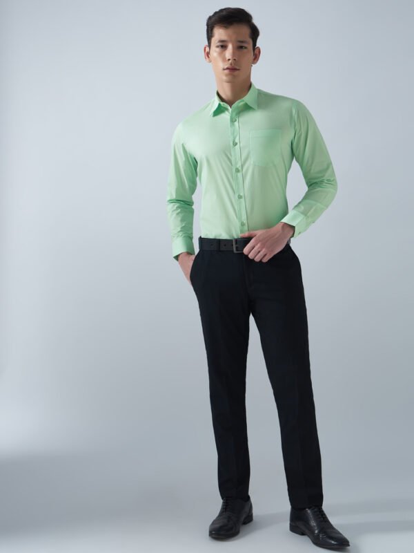 Xotic Plain Pista Lycra Men’s Formal Shirt