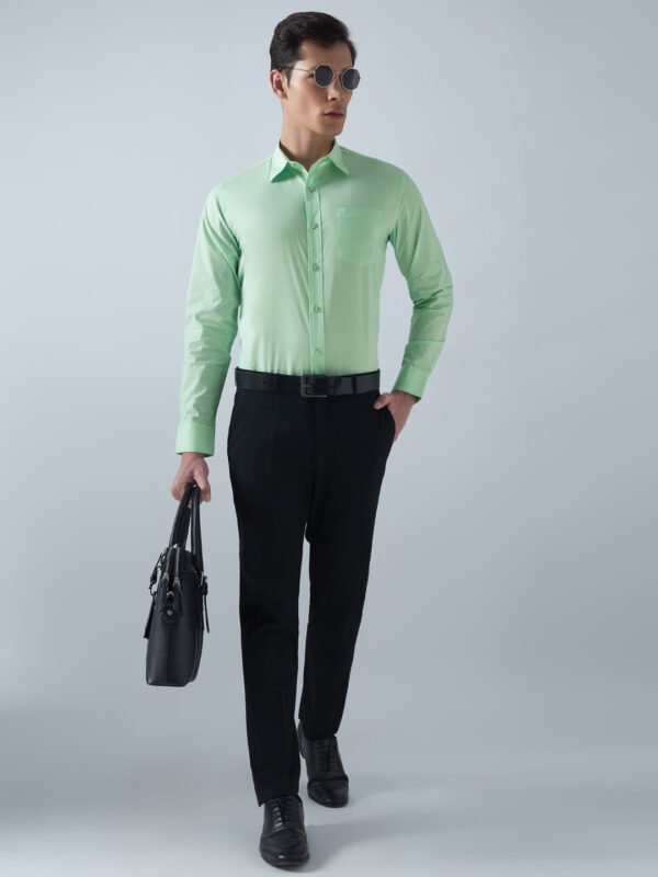 Xotic Plain Pista Lycra Men’s Formal Shirt