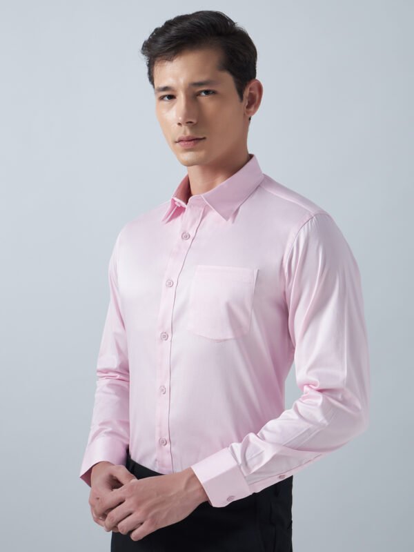 Satin Lycra Pink Formal Men’s Shirt