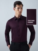 Satin Lycra Wine Formal Men’s Shirt