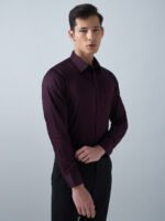 Satin Lycra Wine Formal Men’s Shirt