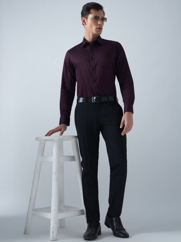 Satin Lycra Wine Formal Men’s Shirt