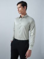 Satin Lycra Desert Sage Formal Men’s Shirt