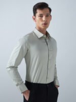 Satin Lycra Desert Sage Formal Men’s Shirt