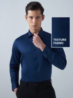 Satin Lycra Navy Blue Formal Men’s Shirt