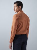 Xotic Plain Rust Lycra Men’s Formal Shirt