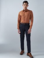 Xotic Plain Rust Lycra Men’s Formal Shirt