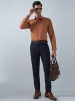 Xotic Plain Rust Lycra Men’s Formal Shirt