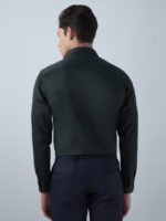 Satin Lycra Dark Green Formal Men’s Shirt