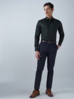 Satin Lycra Dark Green Formal Men’s Shirt