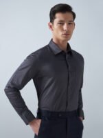 Satin Lycra Grey Formal Men’s Shirt