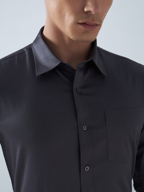 Satin Lycra Grey Formal Men’s Shirt