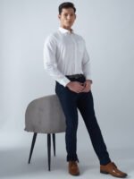 Satin Lycra White Formal Men’s Shirt