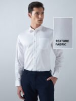 Satin Lycra White Formal Men’s Shirt