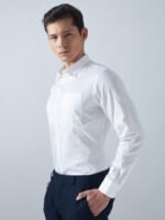 Satin Lycra White Formal Men’s Shirt