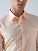 Xotic Plain Peach Lycra Men’s Formal Shirt