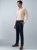 Xotic Plain Peach Lycra Men’s Formal Shirt